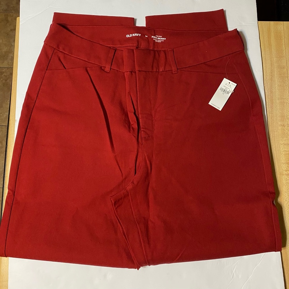 NWT Old Navy Red High-Rise Skinny Pants